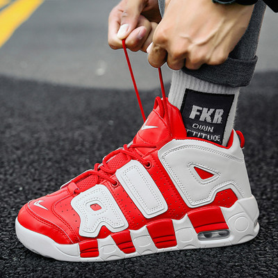 Νέο μοντέλο ανδρικά ψηλά αθλητικά παπούτσια από faux δέρμα κατάλληλα για μπάσκετ