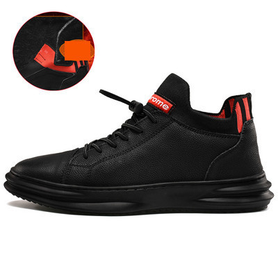 Νέο μοντέλο ανδρικά αθλητικά παπούτσια από οικολογικό δέρμα σε μαύρο χρώμα - δύο μοντέλα