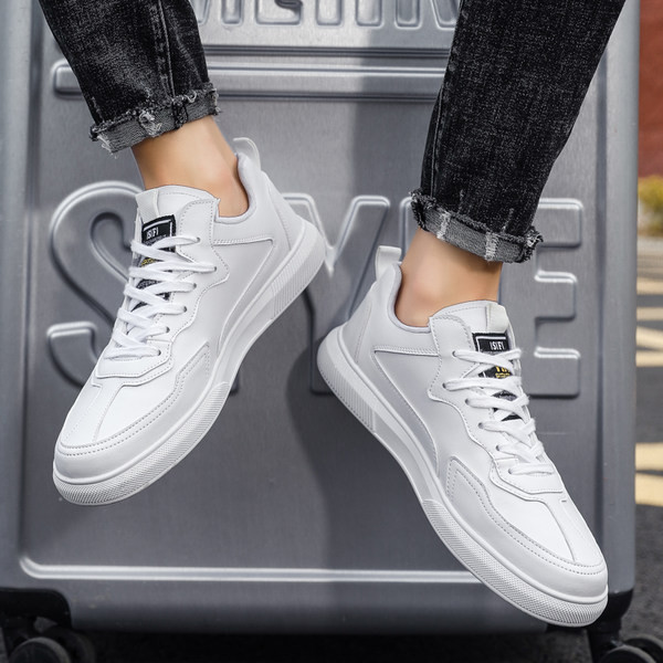 Ανδρικά έκο δερμάτινα αθλητικά παπούτσια με επίπεδη σόλα