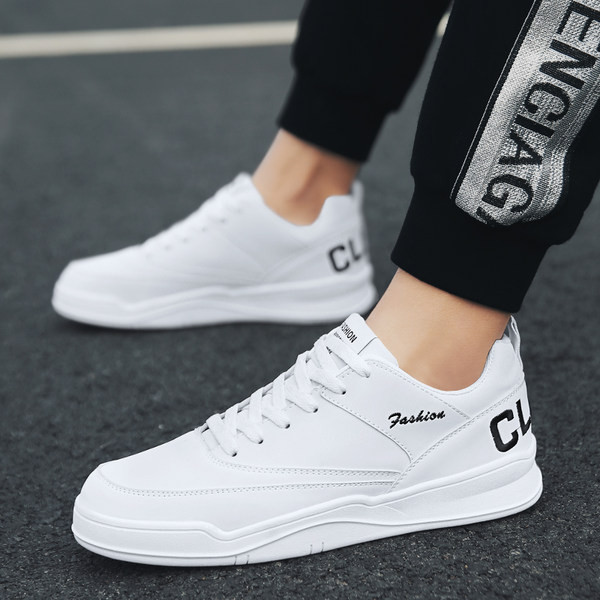 Model nou de adidași pentru bărbați cu talpă plate - alb-negru