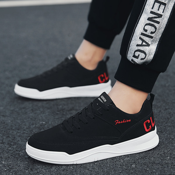 Model nou de adidași pentru bărbați cu talpă plate - alb-negru