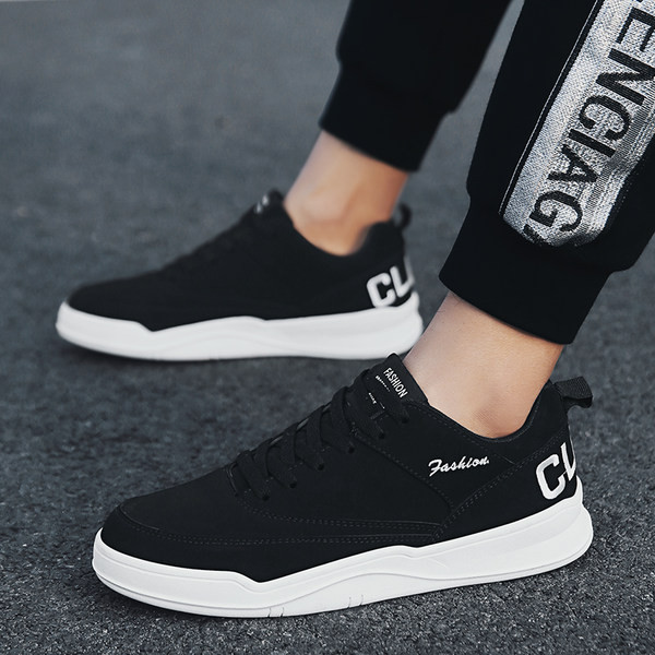 Model nou de adidași pentru bărbați cu talpă plate - alb-negru