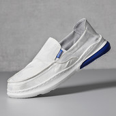 Νέο μοντέλο ανδρικά αθλητικά παπούτσια χωρίς στερέωση - λευκό και μαύρο χρώμα