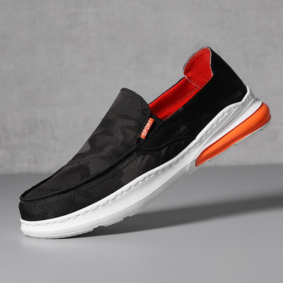 Νέο μοντέλο ανδρικά αθλητικά παπούτσια χωρίς στερέωση - λευκό και μαύρο χρώμα