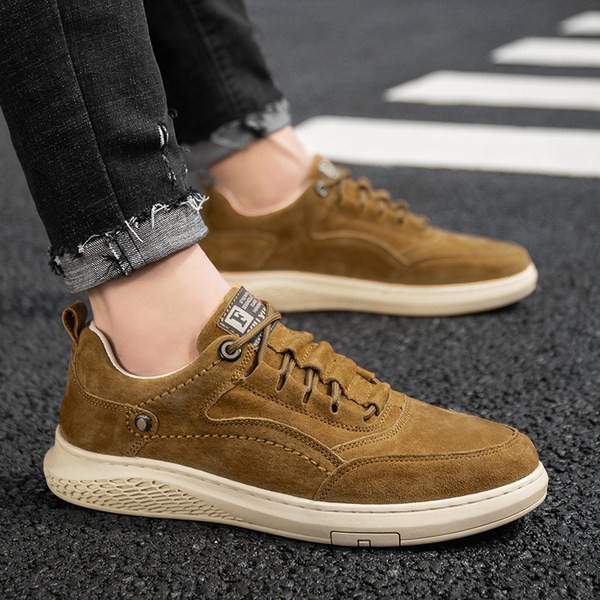 Muške tenisice od eko brušene kože s ravnim potplatom