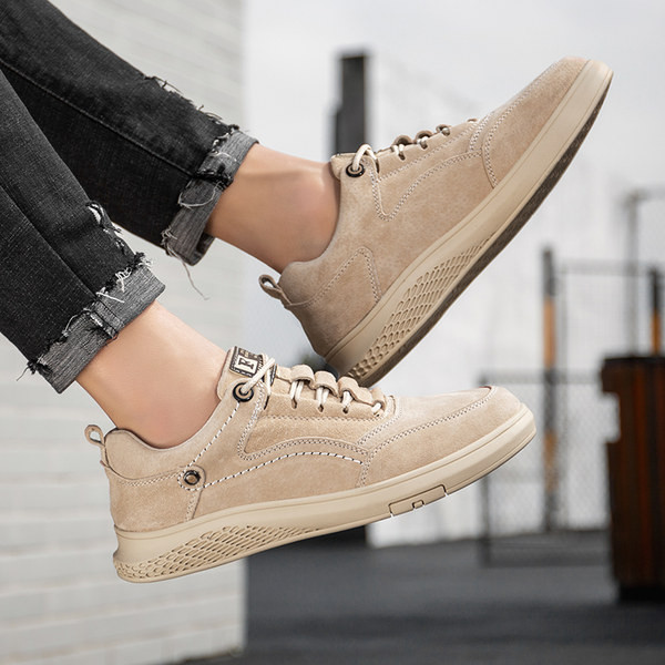 Muške tenisice od eko brušene kože s ravnim potplatom