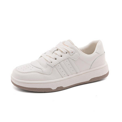 Γυναικεία αθλητικά παπούτσια με επίπεδη σόλα και κορδόνια σε δύο χρώματα