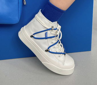 Adidasi de dama cu cravate colorate in alb