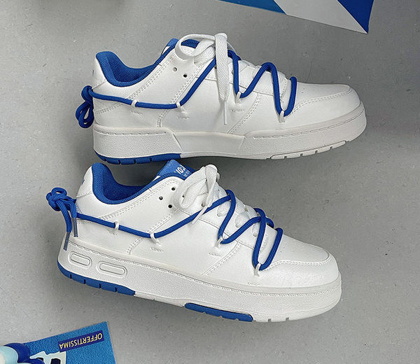 Adidasi de dama cu cravate colorate in alb