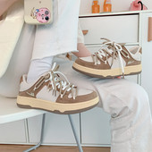 Adidasi de dama cu cravate de culoare maro