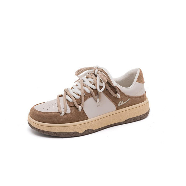 Adidasi de dama cu cravate de culoare maro