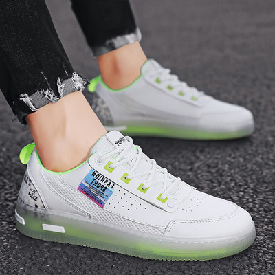 Ανδρικά casual sneakers με διάφανη δερμάτινη σόλα