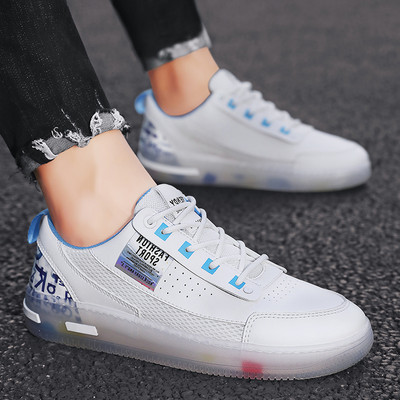 Ανδρικά casual sneakers με διάφανη δερμάτινη σόλα