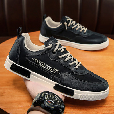 Tenisi de toamna pentru barbati comozi si usori din imitatie de piele