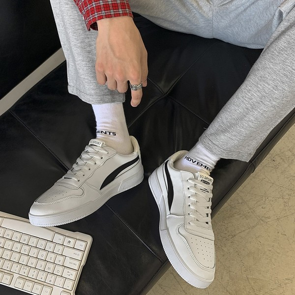 Tenisi casual barbatesti din imitatie de piele pentru toamna si primavara