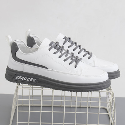 Ανδρικά sneakers casual με κορδόνια σε λευκό χρώμα