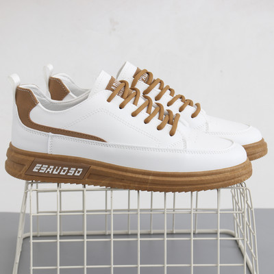 Ανδρικά sneakers casual με κορδόνια σε λευκό χρώμα