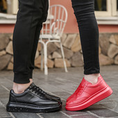 Adidași unisex din piele artificială cu talpă pulverizată