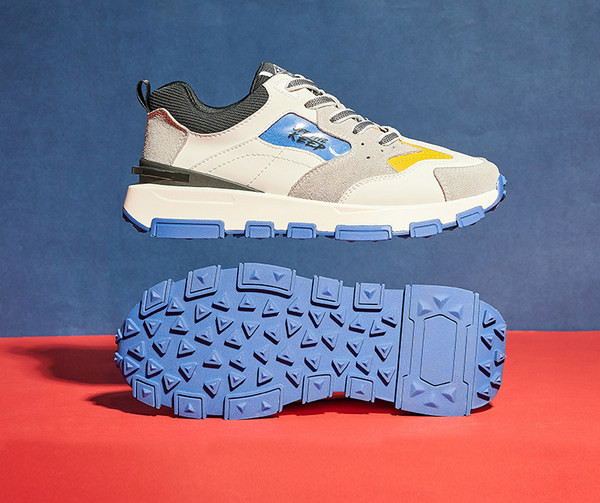 Tenisi barbati din piele intoarsa ecologica - talpa plata