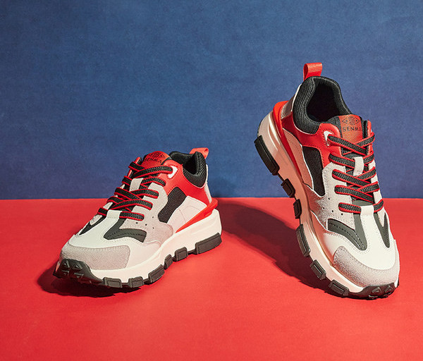 Tenisi barbati din piele intoarsa ecologica - talpa plata