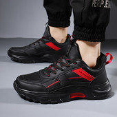 Adidasi de toamna barbatesti din imitatie de piele cu sireturi - trei culori