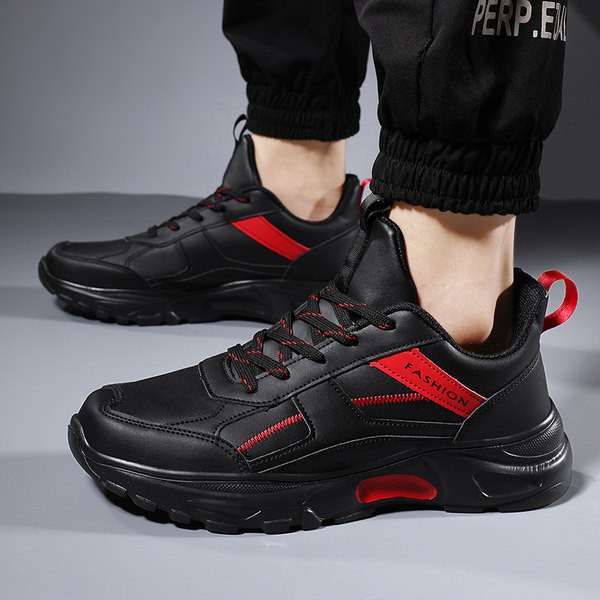 Adidasi de toamna barbatesti din imitatie de piele cu sireturi - trei culori