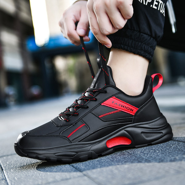 Adidasi de toamna barbatesti din imitatie de piele cu sireturi - trei culori