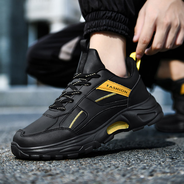 Adidasi de toamna barbatesti din imitatie de piele cu sireturi - trei culori