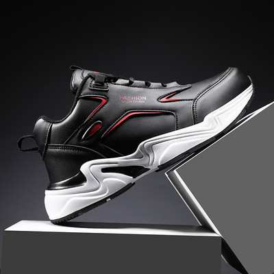 Tenisi casual din piele ecologica cu sireturi