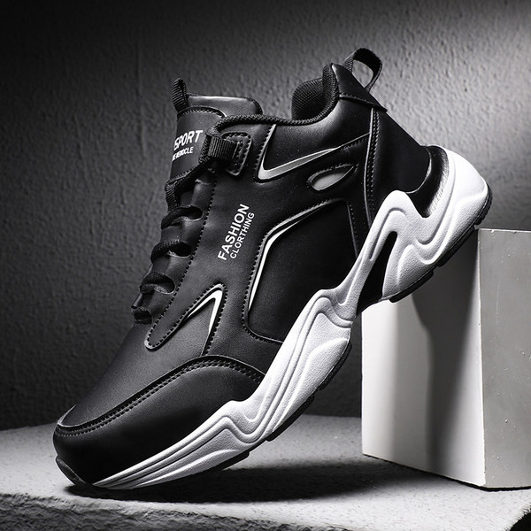 Tenisi casual din piele ecologica cu sireturi