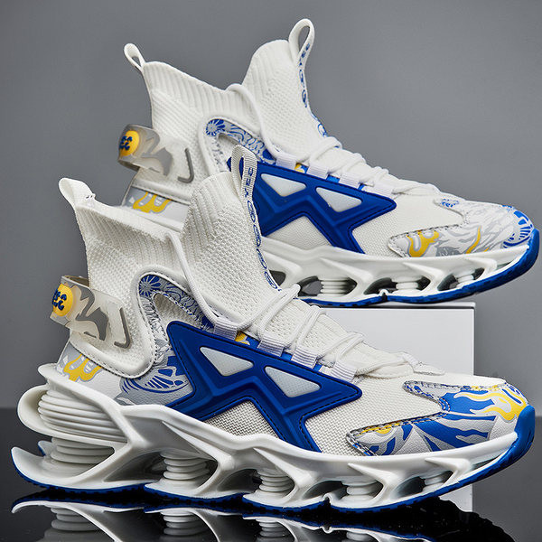 Naujo modelio vyriški aukšti sportbačiai su spalvotomis aplikacijomis