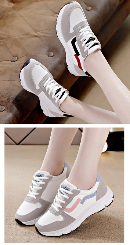 Γυναικεία αθλητικά παπούτσια μοντέρνα μονόχρωμα με επίπεδη σόλα