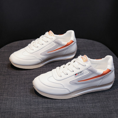 Γυναικεία casual sneakers από οικολογικό δέρμα με επίπεδη σόλα