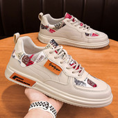 Adidasi barbati cu aplicare colorata - piele ecologica