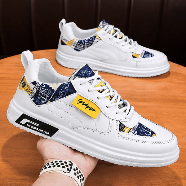 Adidasi barbati cu aplicare colorata - piele ecologica