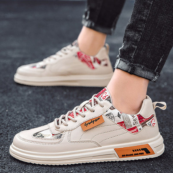 Adidasi barbati cu aplicare colorata - piele ecologica