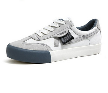 Tenisi dama din piele intoarsa ecologica cu talpa plata si sireturi