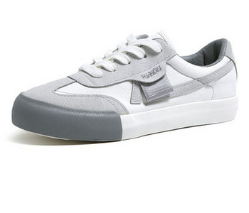 Tenisi dama din piele intoarsa ecologica cu talpa plata si sireturi