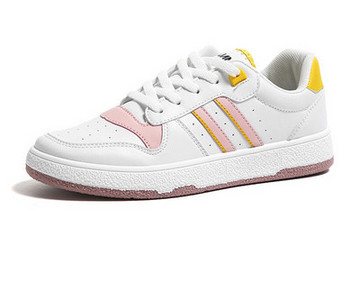 Γυναικεία sneakers με μπορντούρα και επίπεδη σόλα μονόχρωμα