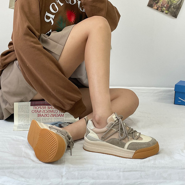 Tenisi casual dama cu talpa plata in doua culori