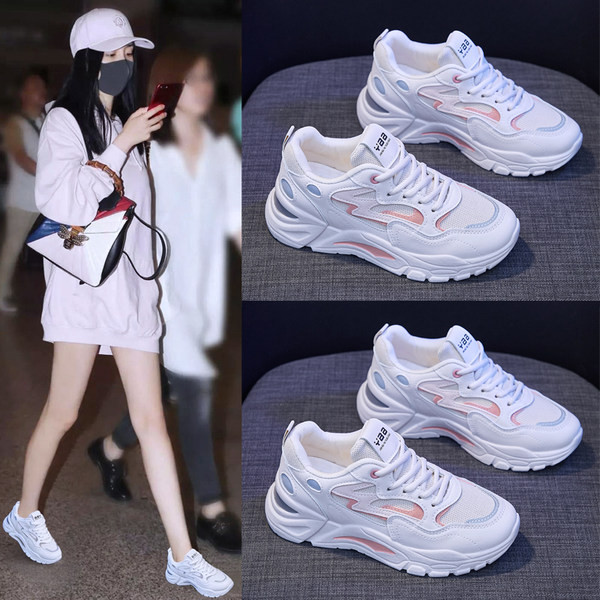 Tenisi casual dama cu sireturi in alb