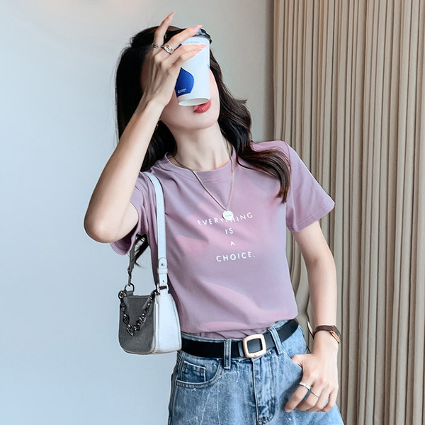 Ležerna majica kratkih rukava sa natpisom za žene