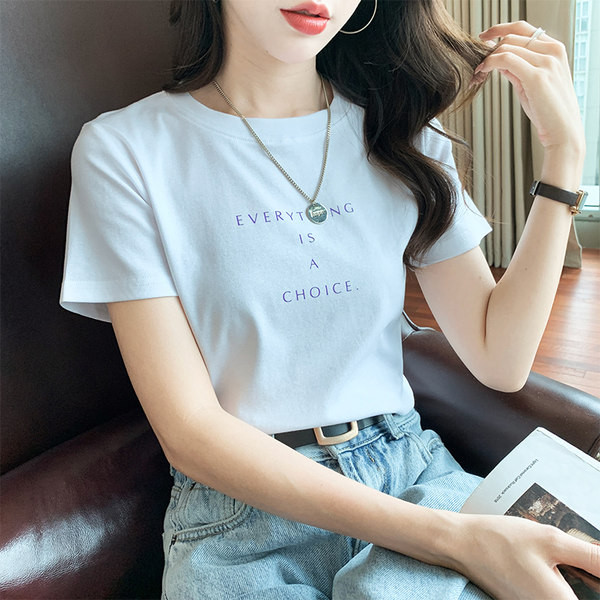 Ležerna majica kratkih rukava sa natpisom za žene