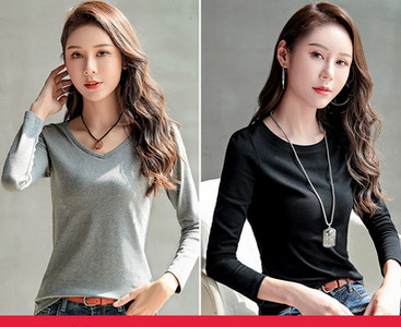 Casual βαμβακερές μπλούζες - 2 τεμάχια