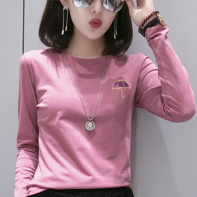 Bluză casual din bumbac cu broderie colorată