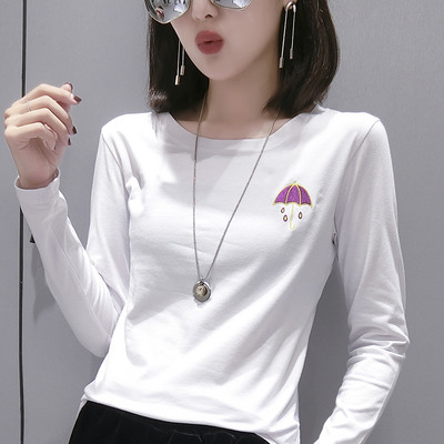 Bluză casual din bumbac cu broderie colorată