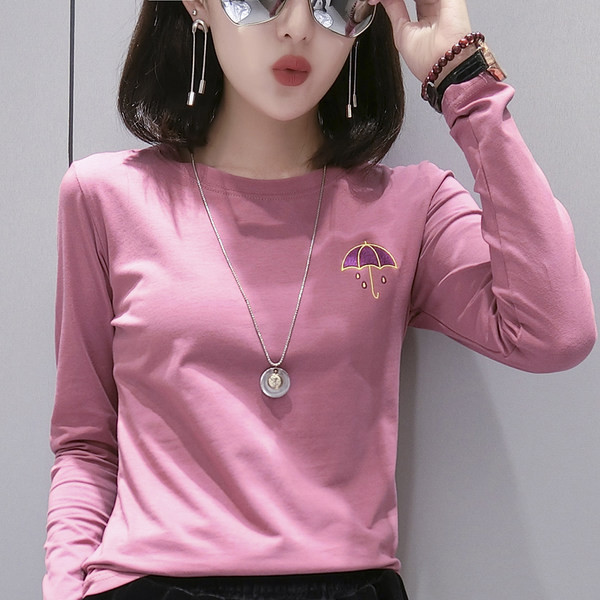 Bluză casual din bumbac cu broderie colorată