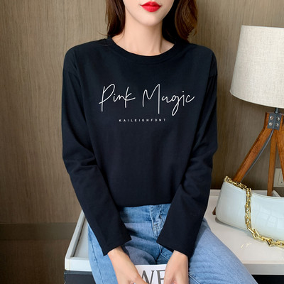 Casual μπλούζα με οβάλ λαιμόκοψη και απλικέ