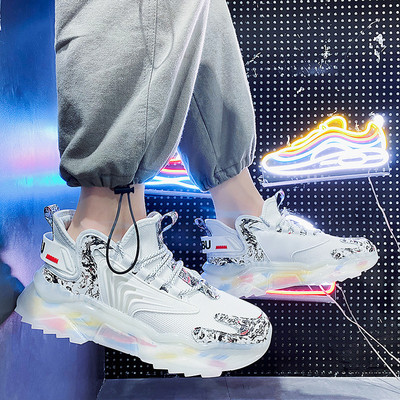 Νέο μοντέλο ανδρικά sneakers που αναπνέουν με χρωματιστή σόλα