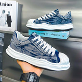 Model nou de adidasi de toamna pentru barbati cu talpa groasa in albastru si negru